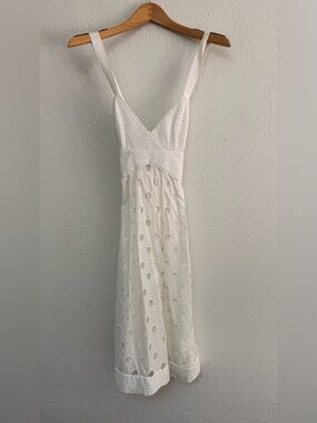 Catherine Malandrino Cream Eyelet Midi Dress